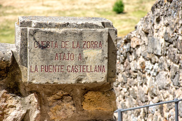 Letrero con nombre, Segovia