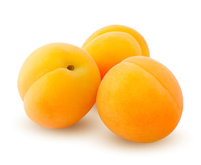 apricot isolated on white background, clipping path, full depth of field