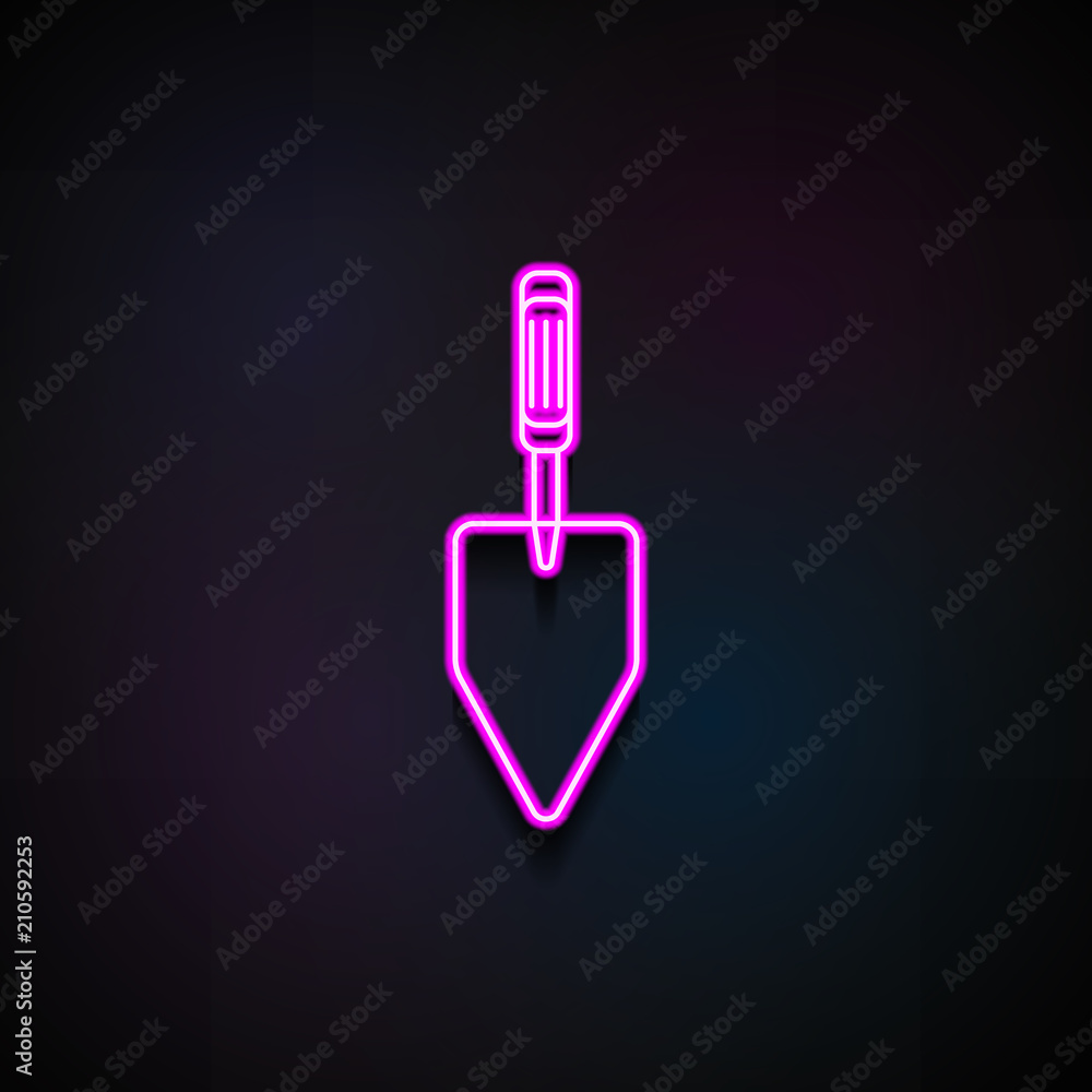 Poster trowel icon. element of home repair tool icons for mobile concept and web apps. neon trowel icon can