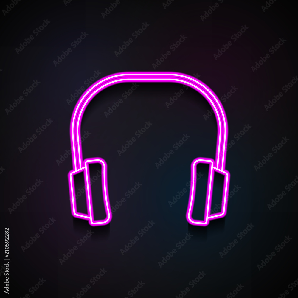 Poster headphones from noise icon. element of home repair tool icons for mobile concept and web apps. neon 
