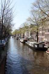 Fototapeta na wymiar View of Amsterdam canals.