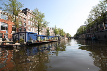 Fototapeta na wymiar Canals in Amsterdam.