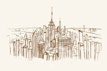 New York - panorama - obrazy, fototapety, plakaty
