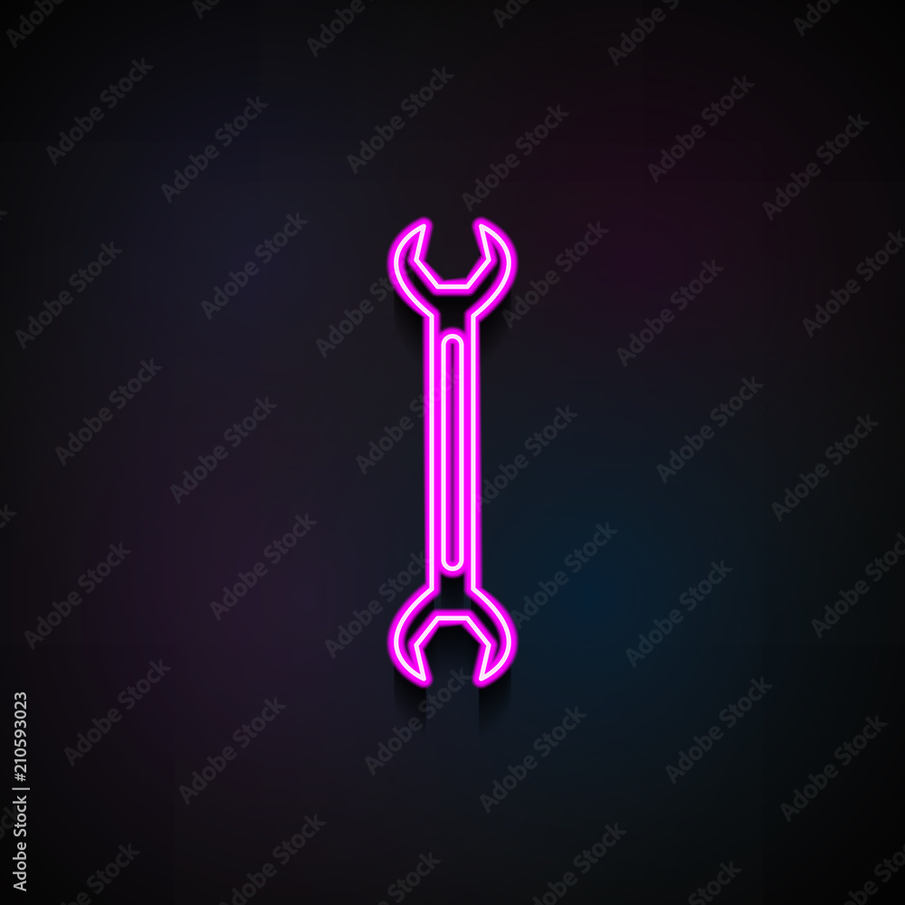 Poster wrench icon icon. element of home repair tool icons for mobile concept and web apps. neon wrench ico