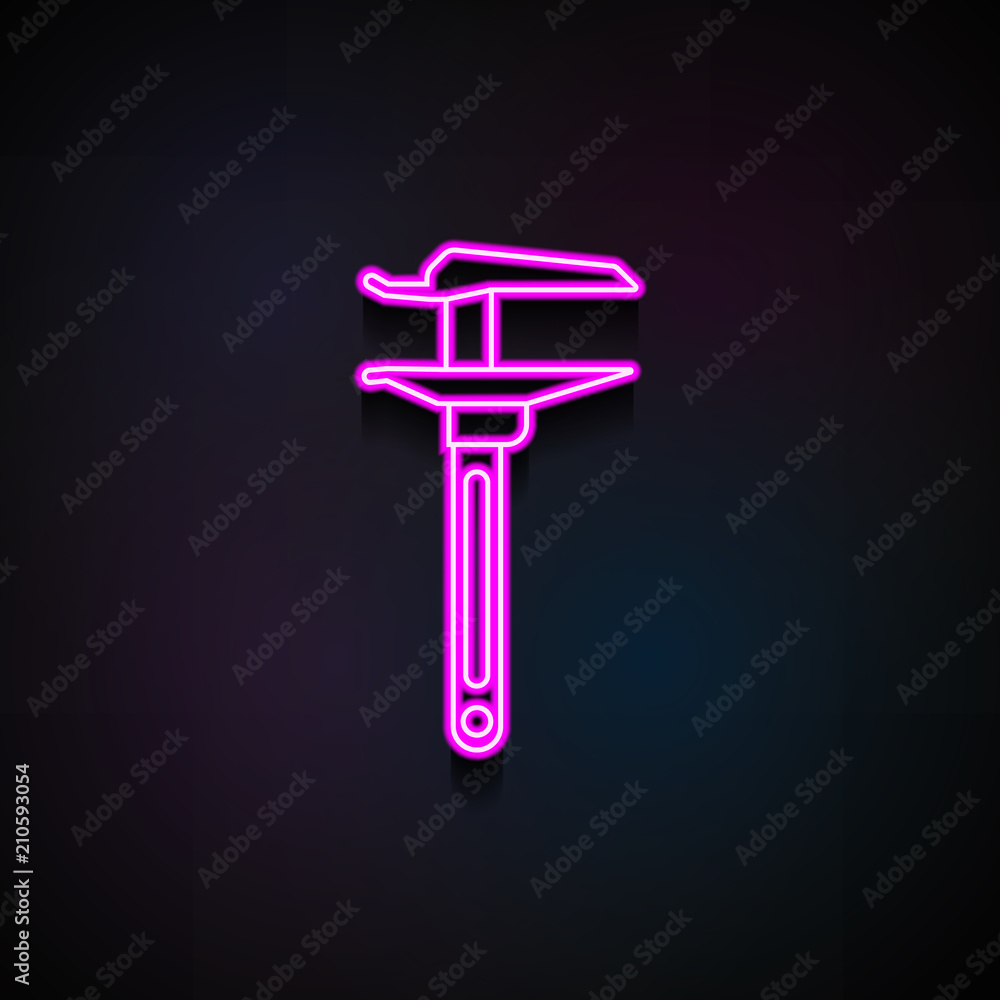 Poster caliper icon. element of home repair tool icons for mobile concept and web apps. neon caliper icon c