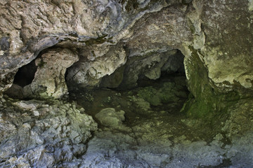 Fototapeta na wymiar Dante cave in Tolminska Korita - Tolmin Gorge. Slovenia