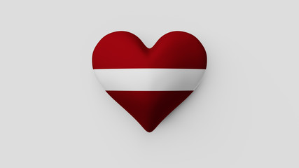 Corazón bandera Letonia. 3D