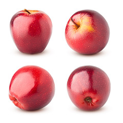 Red juicy apple isolated on white background, clipping path, full depth of field