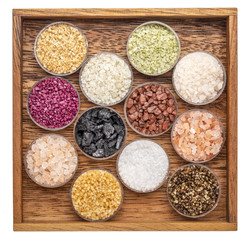 colorful sea salts collection