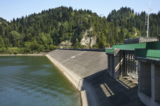 Dam at Czorsztyn lake near Niedzica. Poland