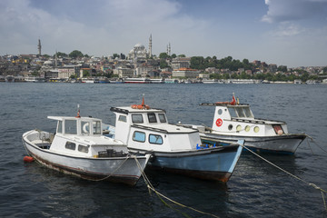 Fototapeta premium Boote am goldenen Horn