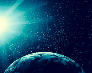Earth from Space. Best Internet Concept of global business from concepts series. Elements of this image furnished by NASA. 3D illustration
