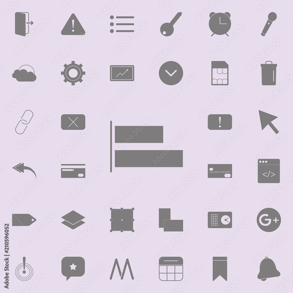 Poster alignment button icon. detailed set of minimalistic icons. premium quality graphic design sign. one 