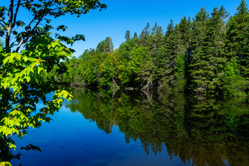 The pond at Knox's Dam near Montague, Prince Edward Island, Canada. Today a beautiful recreation and fishing area. 