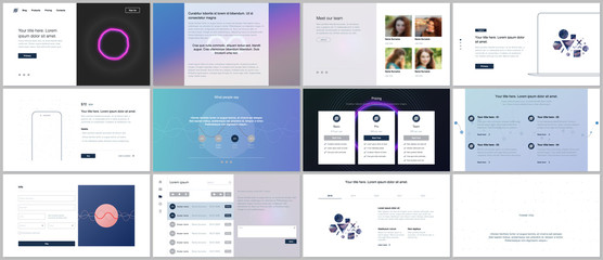Vector templates for website design, minimal presentations, portfolio with abstract colorful infographics, minimalistic futuristic backgrounds. UI, UX, GUI. Design of header, dashboard and other forms