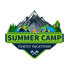 Vector summer camp logo