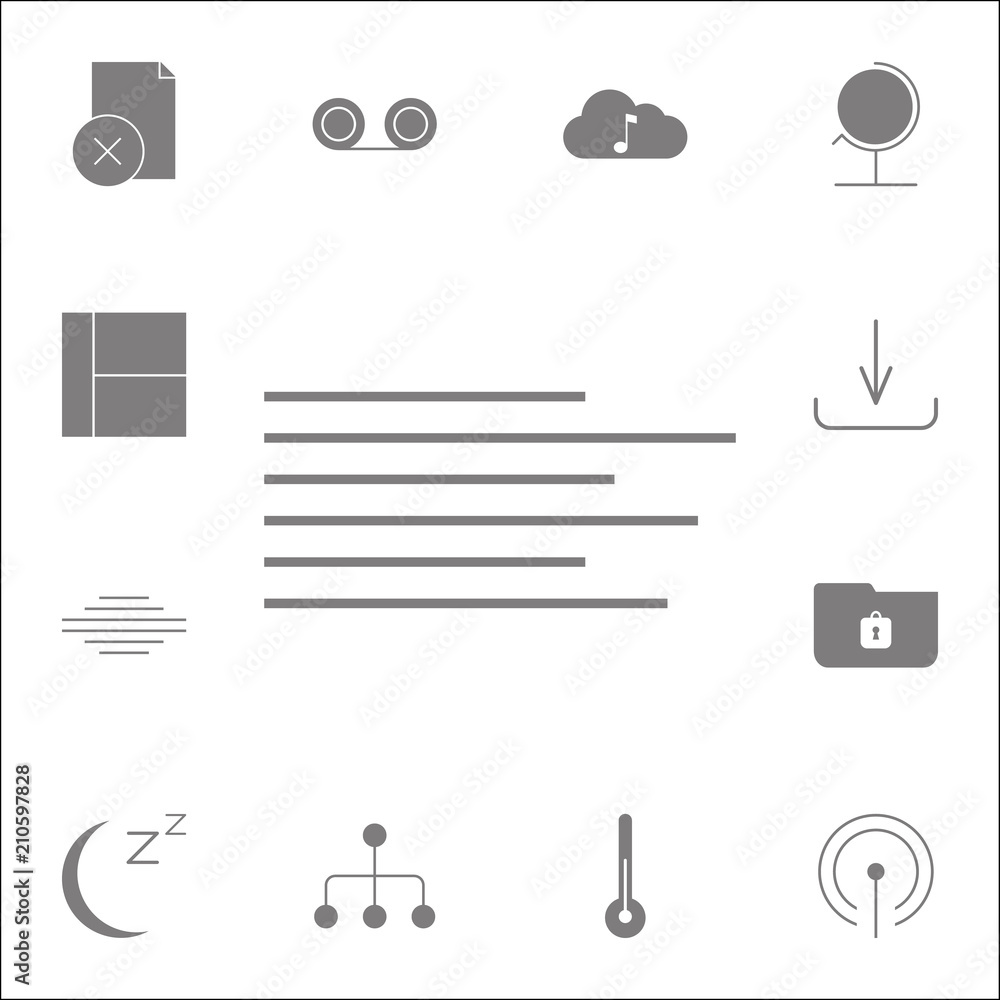 Poster left text alignment icon. detailed set of minimalistic icons. premium quality graphic design sign. o