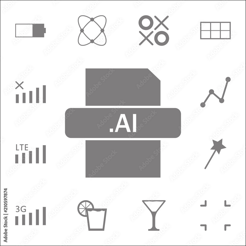 Aufkleber ai file icon. detailed set of minimalistic icons. premium quality graphic design sign. one of the co