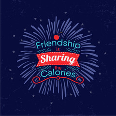 Happy Friendship day poster. Vector illustration card with colourful text with creative strokes effect and typography.