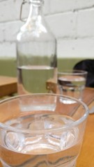 Bottle and glass of water