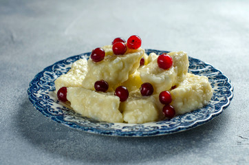 Lazy dumplings in a plate