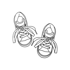 Shoes cartoon illustration isolated on white background for children color book