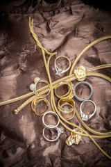gold jewelry close up