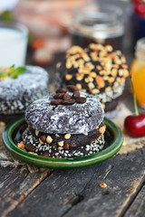 different types Brownie Cookies and table setting Sweet biscuits. Homemade pastry  