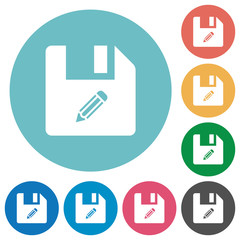 zip archive file flat round icons
