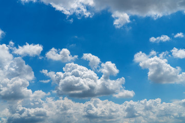 Beautiful blue sky with cloudy. Color sky is clear with white clouds on natural background.