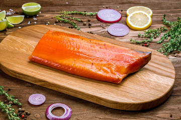 hot smoked trout fillet
