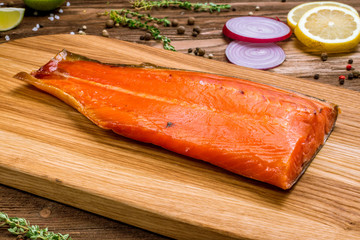 hot smoked trout fillet