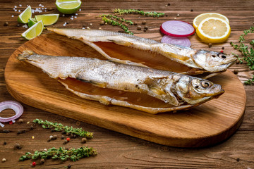 whitefish dried on board