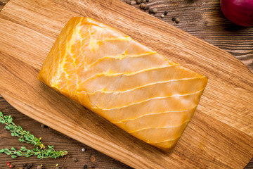 Cold smoked sturgeon fillet