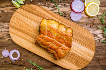 Hot smoked sturgeon fillet