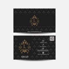 business card with vintage ornament