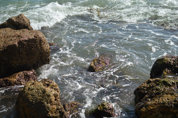 Natural stone gray color textured background