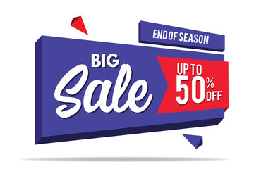 Sale Banner. Big Sale Banner Template Design. Sale and Discount. Vector Illustration.