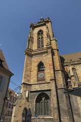 Fototapeta na wymiar View of Saint Martins Cathedral in Colmar, France