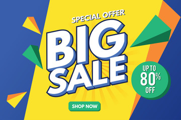 Sale Banner. Big Sale Banner Template Design. Sale and Discount. Vector Illustration.