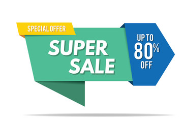 Super Sale Banner Template. Sale Banner Design. Abstract Sale Banner.