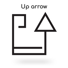 Up arrow icon vector sign and symbol isolated on white background, Up arrow logo concept