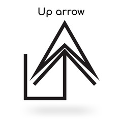 Up arrow icon vector sign and symbol isolated on white background, Up arrow logo concept