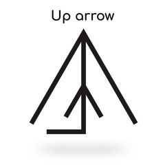 Up arrow icon vector sign and symbol isolated on white background, Up arrow logo concept
