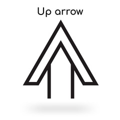 Up arrow icon vector sign and symbol isolated on white background, Up arrow logo concept