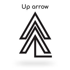 Up arrow icon vector sign and symbol isolated on white background, Up arrow logo concept
