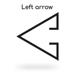 Left arrow icon vector sign and symbol isolated on white background, Left arrow logo concept