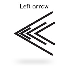 Left arrow icon vector sign and symbol isolated on white background, Left arrow logo concept