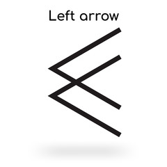 Left arrow icon vector sign and symbol isolated on white background, Left arrow logo concept