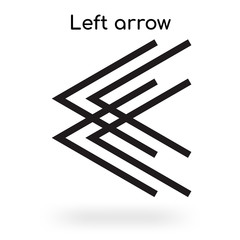 Left arrow icon vector sign and symbol isolated on white background, Left arrow logo concept